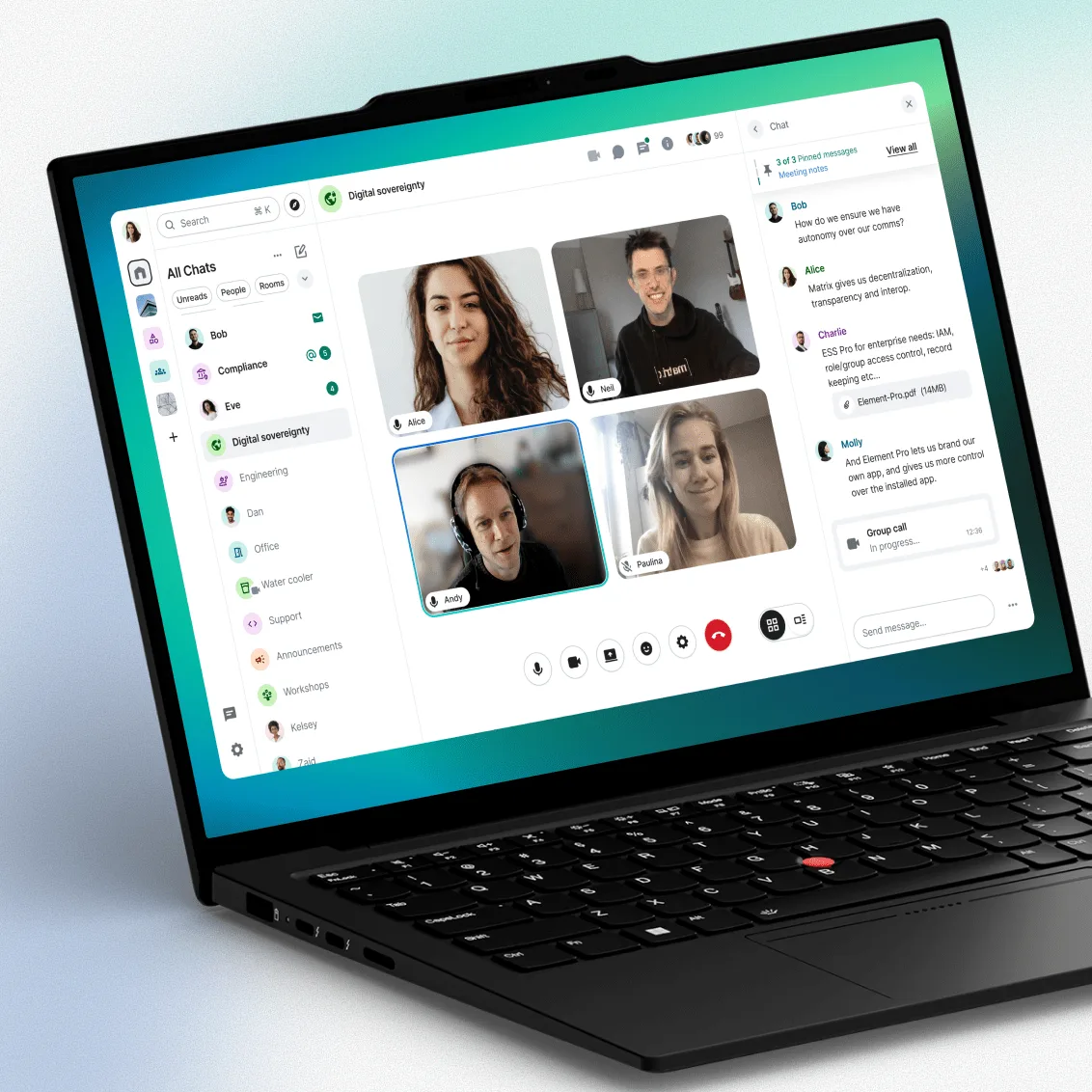 Element self-hosted web interface screenshot