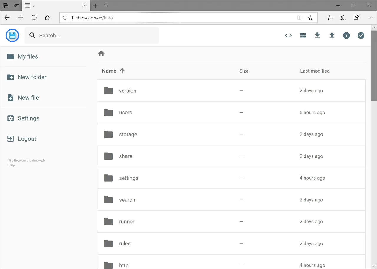 File Browser self-hosted web interface - Web-based file manager for your server