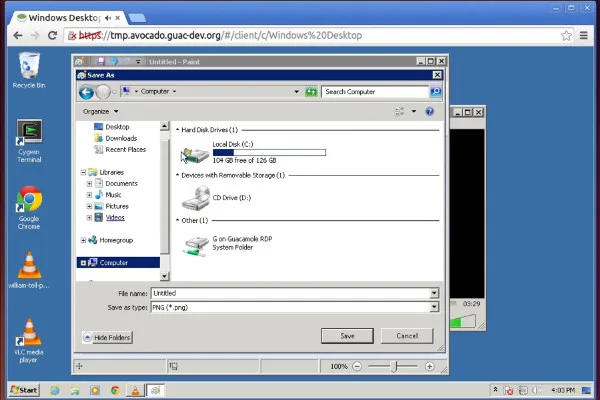 Apache Guacamole self-hosted web interface screenshot