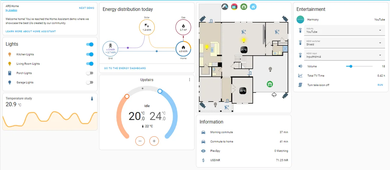 Home Assistant self-hosted web interface screenshot