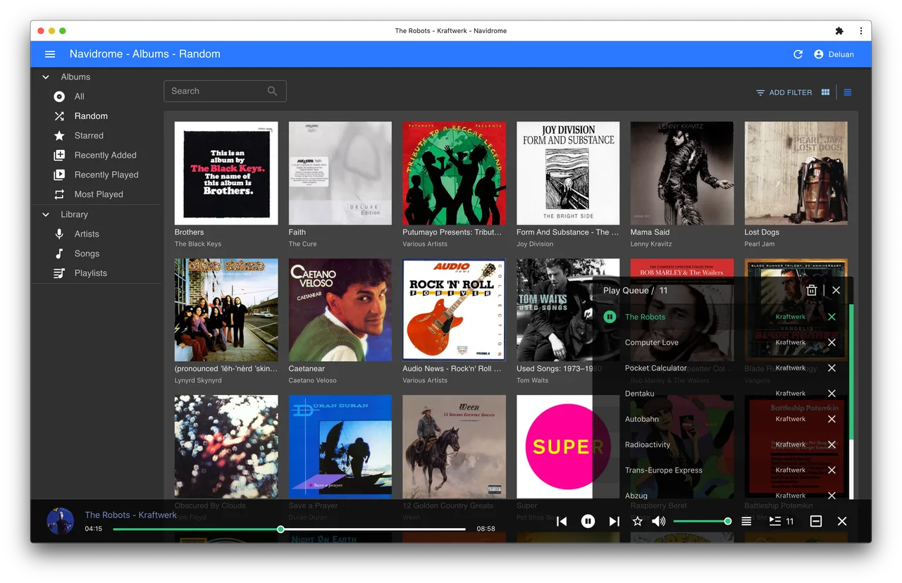 Navidrome self-hosted web interface screenshot
