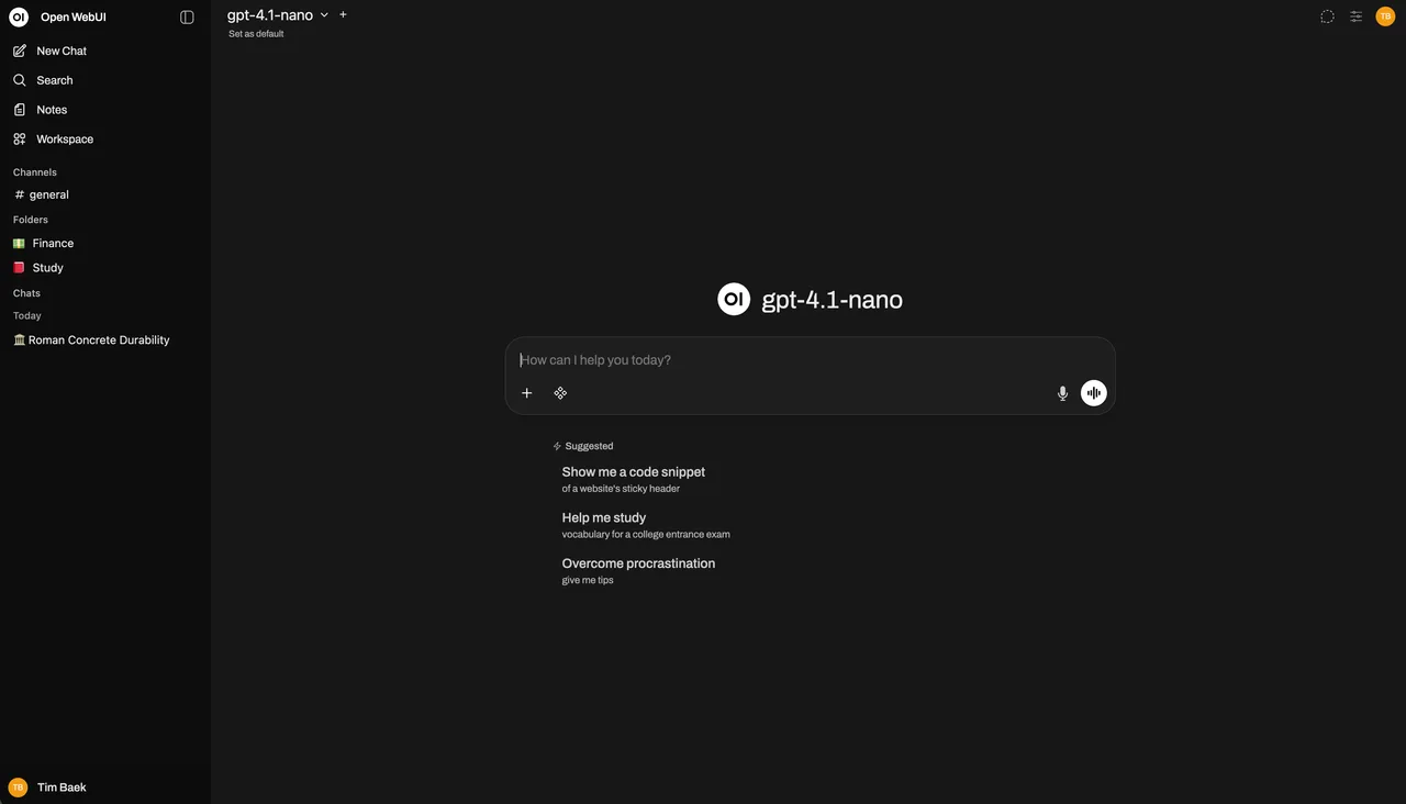 Open WebUI self-hosted web interface - Beautiful web interface for Ollama