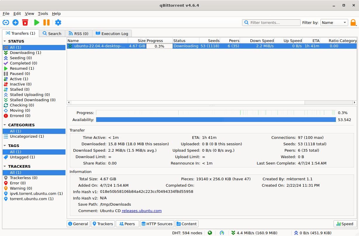 qBittorrent self-hosted web interface - Feature-rich open-source BitTorrent client