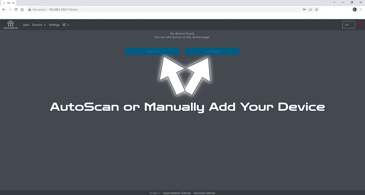 TasmoAdmin self-hosted web interface - Administration tool for Tasmota devices