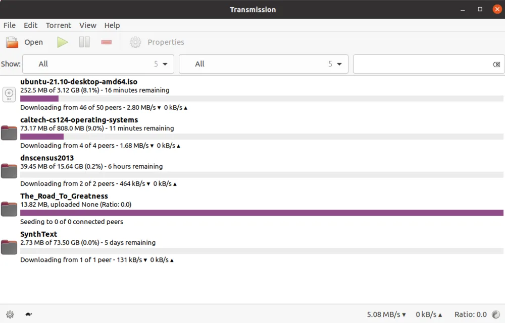 Transmission self-hosted web interface - Fast, easy BitTorrent client